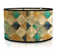 WIYETY Lampada Vintage: 1 Pezzo Paralume Decorativo A Forma di Tamburo Rustico, Copertura Lampada Tessuta per Soggiorno E Camera da Letto (30x20 cm, Giallo Verdastra)