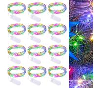WIYETY LED Stringa di luci a Batteria: 12 Pezzi 3M 30 LED Mini Stringa di luci a Batteria, filamento di Rame Stringa di luci Micro LED per Festa Matrimonio Natale (Colorato)