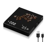 WIYETY Mini bilancia da caffè con timer: bilancia da caffè ricaricabile con indicatore LED e misurazione automatica del tempo, 2 kg/0,1 g, bilancia da cucina digitale portatile