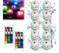 WIYETY Mini Luci LED a Candela: 20 Pezzi Cambio Colore Impermeabili Mini Luci LED Sommergibili, Luci Colorate RGB con 2 Telecomandi, per Vaso, Acquari, Halloween, Natale