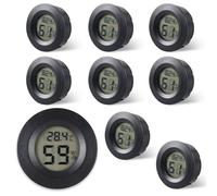 WIYETY Mini termometro igrometro interno: 8 pezzi termometro digitale rotondo con conversione ℃/℉, termometro ambiente per soggiorno, ufficio, serra, studio, cantina vino