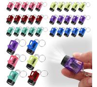 WIYETY Mini torcia portachiavi: 36 mini lampada, piccole torce a LED, portachiavi con torcia da 4 cm, torcia colorata per bambini, per attività all'aperto, campeggio, escursionismo