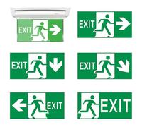 WIYETY Montaggio a soffitto a parete, illuminazione di emergenza a LED, luce di emergenza con 4 pittogrammi di uscita di emergenza, lampada di emergenza per montaggio a parete, luce di emergenza per