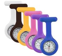 WIYETY Orologi da infermiera, 6 pezzi, orologio da infermiera con clip, orologio da infermiera fob, pratico orologio da polso per medici e infermieri (viola+blu+rosa+giallo+bianco+nero)