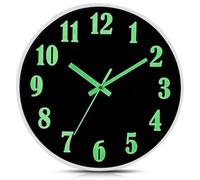 WIYETY Orologio da parete luminoso, luce notturna, 30 cm, orologio da parete con numeri 3D, luminoso, funzionamento a batteria, facile da leggere, orologio da parete per cucina, ufficio, camera da