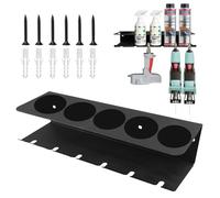 WIYETY Porta-lattine per bottiglie spray, da parete, con 5 fori e 6 porta lattine per garage e casa