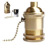 WIYETY Portalampada E27 vintage in alluminio: M10 E27 bronzo portalampada con interruttore a filo di trazione, adattatore lampada a sospensione per lampada da soffitto LED lampada a sospensione,