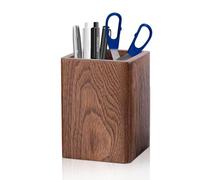 WIYETY Portapenne da Scrivania Legno: Portamatite per Scrivania Quadrati Legno Noce Neroper, Fatto a Mano, Scrivania e Portapenne Organizer Cancelleria, Pennelli per Trucco, Scrivanie (Marrone)