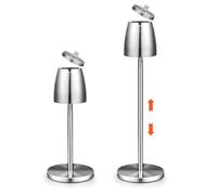 WIYETY Posacenere regolabile in acciaio inox: esterno posacenere regolabile altezza 34-68 cm, posacenere regolabile con coperchio e fondo antiscivolo, argento