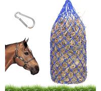 WIYETY Rete per Fieno per Cavalli Grande: 1 Pezzo Rete in Nylon con Anelli e Moschettone, Resistente, per Stalla e Pascolo (100cm, Blu)