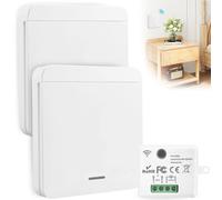 WIYETY RF 433 MHz - Interruttore radio radio 230 V, per lampade fino a 1500 W (2 interruttori, 1 ricevitore)