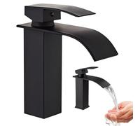 WIYETY Rubinetto Bagno Nero: Rubinetto a cascata, Rubinetti Lavandino, Rubinetteria Bagno Miscelatore Per Acqua Calda E Fredda Rubinetto, Miscelatore Miscelatore monocomando Miscelatore