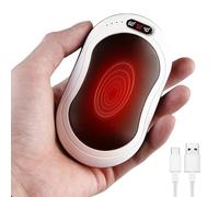 WIYETY - Scaldamani elettrico: 6000 mAh, scaldamani Powerbank, scaldamani elettrico ricaricabile, con display digitale, 3 livelli di calore per famiglie, donne, uomini, inverno all'aperto, nero