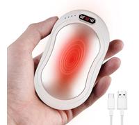 WIYETY Scaldamani portatile USB ricaricabile: 6000 mAh elettrico scaldamani power bank con display digitale, scaldamani regolabile a 3 marce, regalo invernale di Natale per bambini, donne e uomini