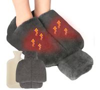 WIYETY Scaldapiedi senza corrente: borsa dell'acqua calda da 2 l, in gomma con morbido rivestimento in peluche, 2 in 1, grande scalda piedi per donne, uomini, adulti, piedi freddi in inverno