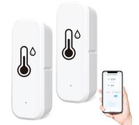 WIYETY - Sensore termometro, 2 pezzi, Bluetooth, igrometro termico, termometro, igrometro per casa, serra, con app remota, allarme di notifica