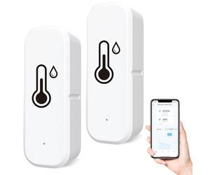 WIYETY - Sensore termometro, 2 pezzi, Bluetooth, igrometro termico, termometro, igrometro per casa, serra, con app remota, allarme di notifica