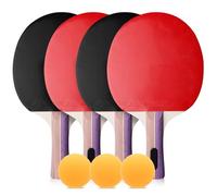 WIYETY Set da ping pong professionale con 2 racchette da ping pong, 3 palline da ping pong e pratica borsa per il trasporto, set da ping pong per principianti, famiglie e professionisti
