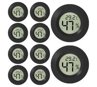 WIYETY - Set di 10 termometri per interni digitali WIYETY Mini LCD, termoigrometro digitale, misuratore di umidità dell'aria per casa, ufficio, camera da letto, rotondo