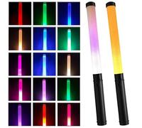 WIYETY Set di 2 barre luminose a LED: 15 colori, per feste, per feste, concerti, matrimoni, colore nero