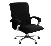 WIYETY Set di 3 coprisedia da gioco, in peluche, colore nero, lavabile, con braccioli e schienale della sedia, per sedia da ufficio, per sedia da gamning, sedia da computer, sedia girevole - XL