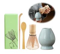 WIYETY Set di 4 scope per Matcha con 2 cucchiai e supporto per la cerimonia del tè giapponese tradizionale