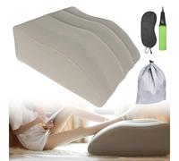 WIYETY Set di cuscini gonfiabili per le gambe, cuscino per le vene, cuscino gonfiabile, con maschera per gli occhi e tappi per le orecchie, cuscino di supporto per il miglioramento del sonno