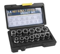 Wiyety, set di estrattori per dadi a spirale, 14 pezzi, estrattore per viti danneggiati, dadi e viti arrugginiti (6,35-19 mm)