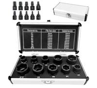 Wiyety, set di estrattori per viti, 10 pezzi, set di estrattori a spirale, per la rimozione di bulloni danneggiati, dadi e viti arrugginiti (9-19 mm)