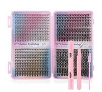 WIYETY - Set di extension per ciglia fai da te, 9 - 16 mm di lunghezza, riutilizzabile, set di extension per ciglia fai da te, con mascara e pinzette per ciglia