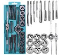 WIYETY Set di Maschi e Filiera: Set di Utensili per Filettatura di 20 Pezzi, Set di Punte, Set di Tagli di Filettatura da M3 a M12, Scatola degli Utensili per Filettare di Alta Precisione