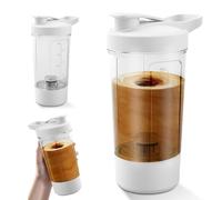 WIYETY Shaker proteico elettrico bottiglia: shaker USB 450 ml, frullatore di proteine automatico per Potein polvere e frappè, shaker elettrico per proteine senza BPA