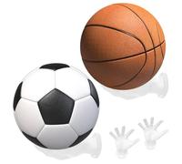 WIYETY Supporto da parete a mano per palline: 2 scaffali a forma di palma per pallacanestro, supporto da parete per palline, supporto per palloni, decorazione creativa per calcio e basket (bianco)