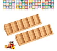 WIYETY Supporto per olio essenziale: 2 pezzi, 6 fori, supporto per olio aterico, design triangolare, supporto in legno, supporto per la casa, ufficio, spa