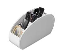 WIYETY Supporto telecomando: organizer con 5 tasche, accessori, organizer in pelle PU per telecomandi, cancelleria, quaderni, penne (bianco)