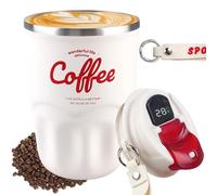 WIYETY Tazza termica da 360 ml, in acciaio inox, a prova di perdite, con coperchio, in acciaio inox 316, indicatore intelligente della temperatura, per auto, casa, viaggi