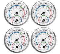 WIYETY - Termometro igrometro per interni, analogico, ben leggibile, 4 pezzi, per garage, ufficio