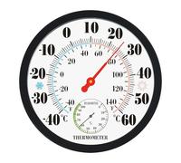 WIYETY Termometro interno esterno: 25 cm, termometro a parete e igrometro, elevata precisione di misurazione, igrometro serra per case, serre, giardini