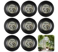 WIYETY - Termometro per interni, igrometro digitale, confezione da 8, ℃/℉, nero, libera installazione