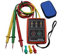 WIYETY Tester di fase portatile a 3 fasi: misuratore di campo rotativo AC60 V ~ 600 V, tester di rotazione a 3 fasi, tester di tensione con tester di tensione e morsetti a coccodrillo adatto per