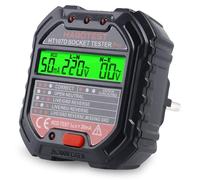 WIYETY Tester di presa con test RCD: tester Socket con display LCD Voltage, tensione e indicatore di alimentazione, tester di presa 90-250 V/45-65 Hz, tester di polarità circuito