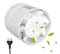 WIYETY Ventilatore a tubo per canale, 100 mm, ventilatore per canale, ventilatore da bagno con cavo con pulsante interruttore, ventilatore per scarico fumo, ventilatore per casa, cucina, WC, soffitta