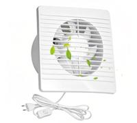 WIYETY Ventilatore da 100 mm, ventilatore da parete, ventilatore da 4 pollici, con interruttore, funzionamento silenzioso e valvola di ritorno, per cucina, bagno, finestra loft facile da montare, ad