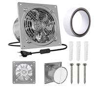 WIYETY Ventilatore da bagno da 150 mm, ventilatore da 6 pollici, montaggio a parete, con interruttore, valvola di ritorno, funzionamento silenzioso, ventilatore di scarico per cucina, bagno, finestra