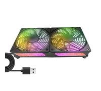 WIYETY Ventilatore USB con luci colorate: ventola di raffreddamento senza spazzole da 220 V, doppio ventilatore da 120 mm, grande volume d'aria, ventilatore di scarico silenzioso per computer
