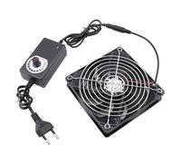 WIYETY Ventola da 120 mm con controllo della velocità, 220 V, ventola di raffreddamento senza spazzole con copertura in metallo, grande volume d'aria, ventola di scarico silenziosa per computer, case