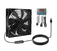 WIYETY Ventola di raffreddamento da 120 mm con controllo della velocità, 220 V, con regolatore di temperatura digitale, 10 velocità regolabili, ventilatore di scarico silenzioso per computer