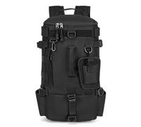 WIYETY Zaino da pesca con supporto per canna da pesca: 45 x 16 x 23 cm, impermeabile, per esterni, con porta canna, nero, multifunzionale, militare, per campeggio, sport all'aria aperta, pesca, Nero ,