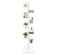 Wiyuer Libreria a torre verticale aperta in acrilico, con 9 ripiani, girevole a 360°, trasparente, 173 cm, per ufficio e soggiorno