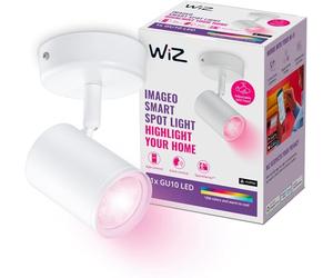 WiZ Faretto Smart Imageo WiFi, Luce Bianca o Colorata Dimmerabile, 5W, Bianco, Tecnologia SpaceSense, Controllo Vocale (Alexa, Apple HomeKit, Google Home)